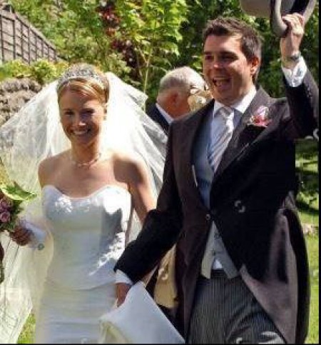 Lizzie Greenwood-Hughes and Geraint Hughes at their wedding function in 2005